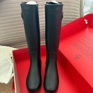 NWT Tall Hunter Original Refined Black Matte Rain Boots